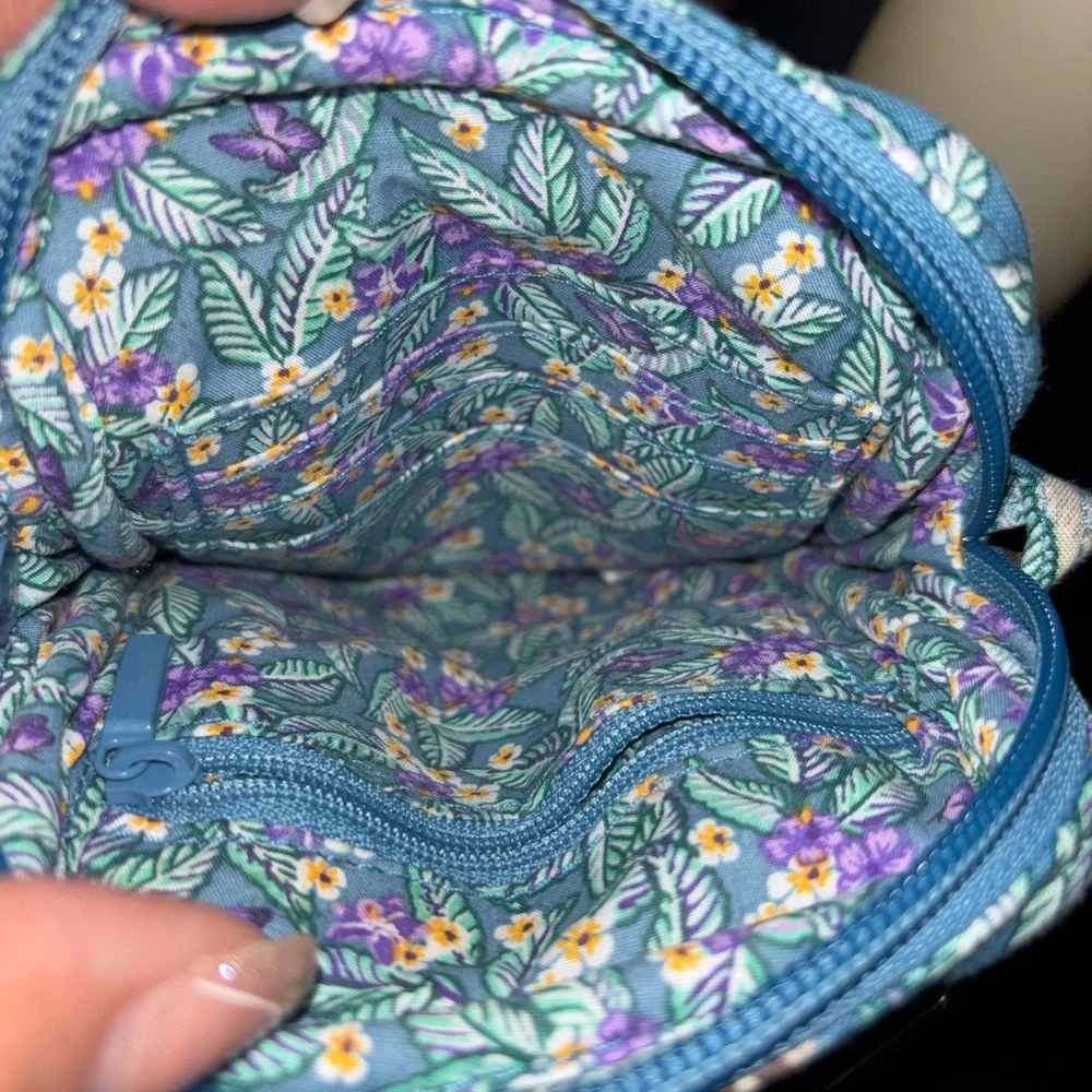 Vera Bradley Teal and White Leafy Belt Bag
